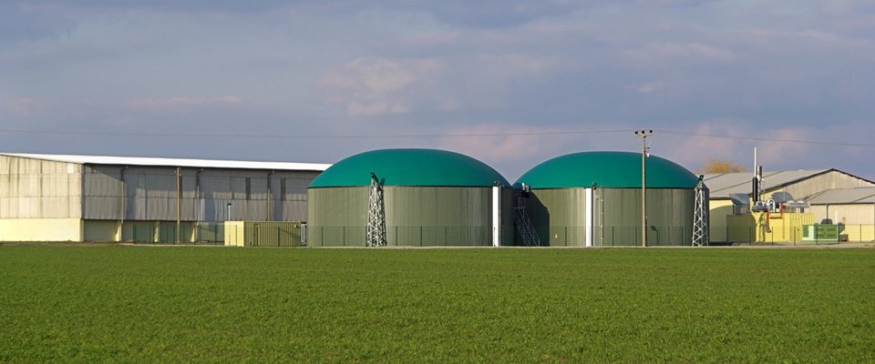 Draufsicht einer Biogasanlage
